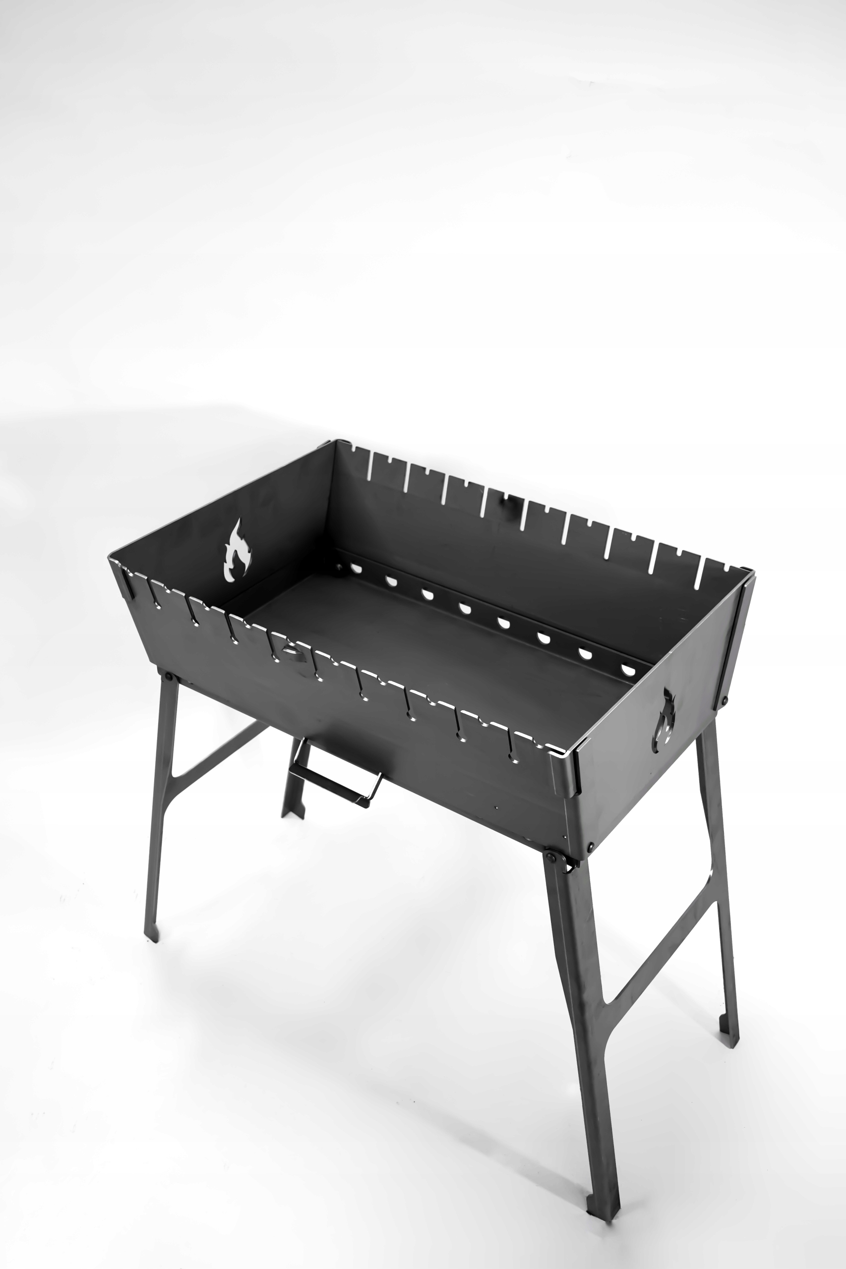 Mangal Grill Walizka Na 10 Szpikulców Węglowy Składany Metalowy 3 mm