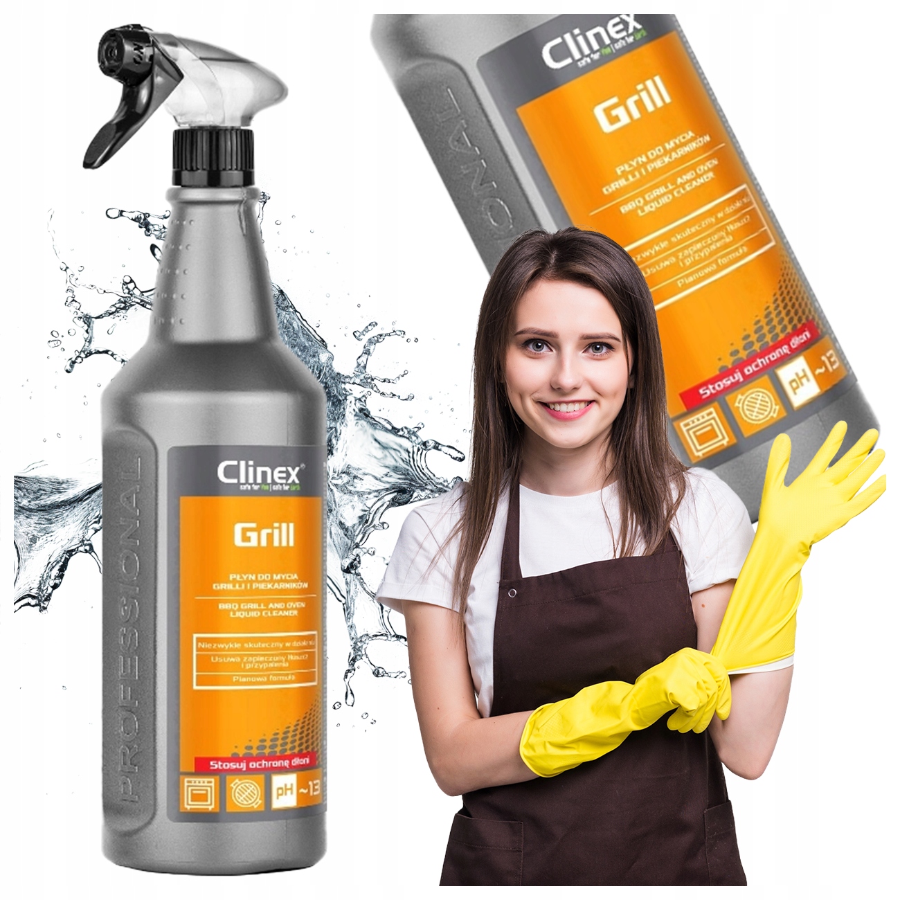 PROFESJONALNY ŚRODEK DO CZYSZCZENIA GRILLA I PIEKARNIKÓW CLINEX GRILL 1L