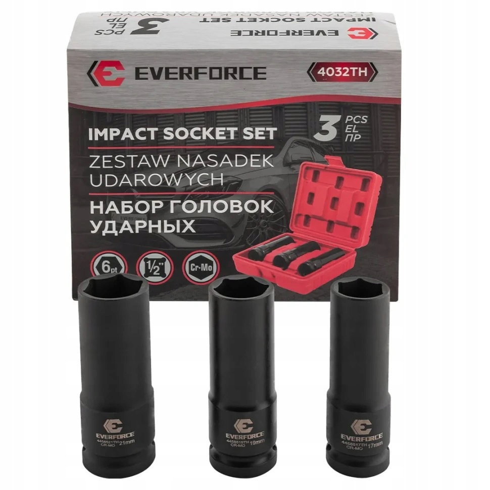 Cienkościenne Nasadki Udarowe Długie 1/2" 3 El Ochrona Felg