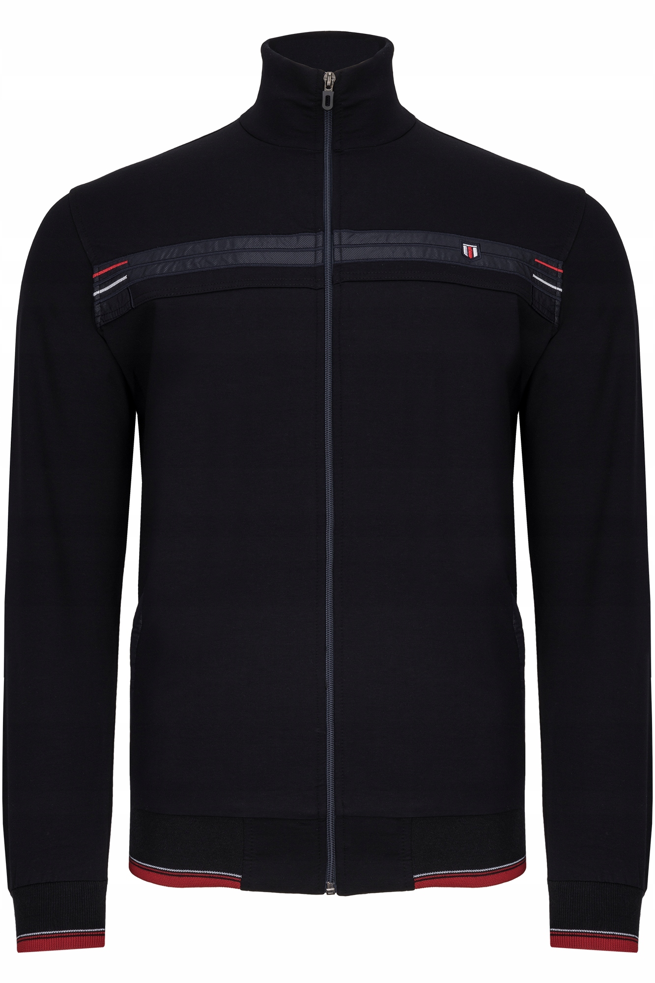 Pánská Rozepínací Mikina Tmavě Modrá Sportovní Kapsy Stojáček Stahovací Pásky: L