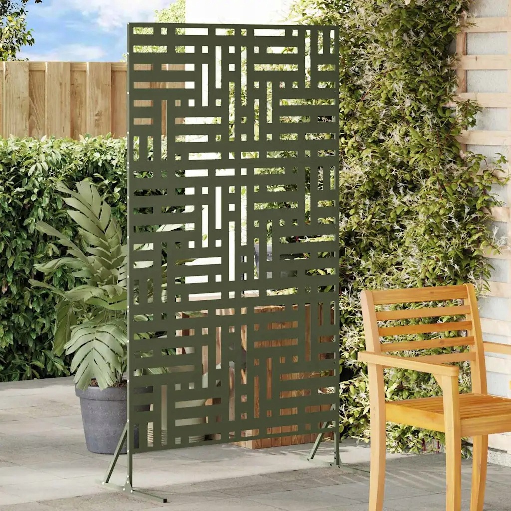 vidaXL Obrazovka pro soukromí 100 x 50 x 180 cm Ocel Olivově zelená