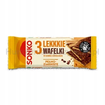 Sonko 3 lehké celozrnné oplatky v čokoládě 36 g.