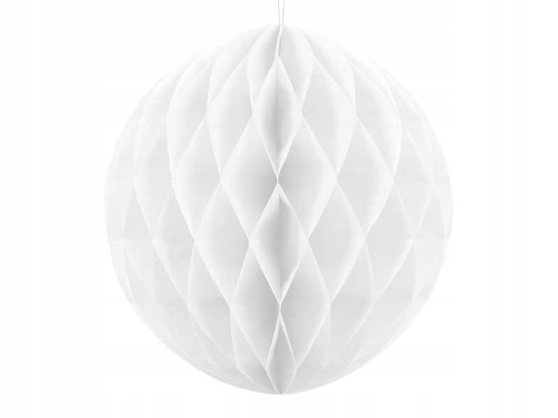 

Kula bibułowa dekoracja ślubna - biała, 20 cm