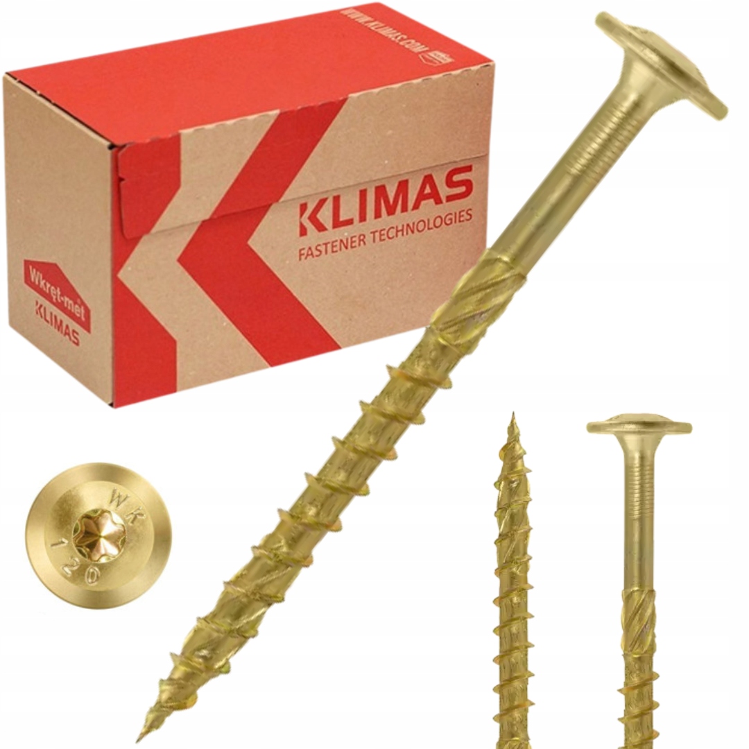 Klimas Tesařské vruty Wkcp talířová hlava pro dřevo Tx 8x320 50 Ks