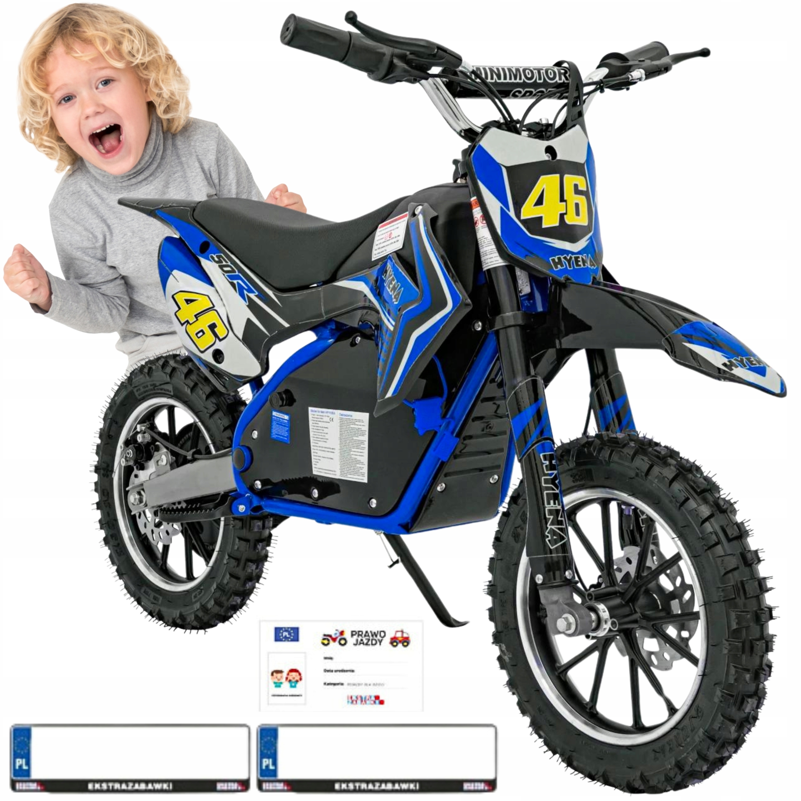 Motor RENEGADE 50R na akumulator Niebieski do 24 km/h Pompowane opony