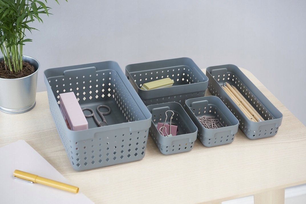 Koszyczek, pudło pojemnik SEOUL L Jasny szary Marka Plast Team