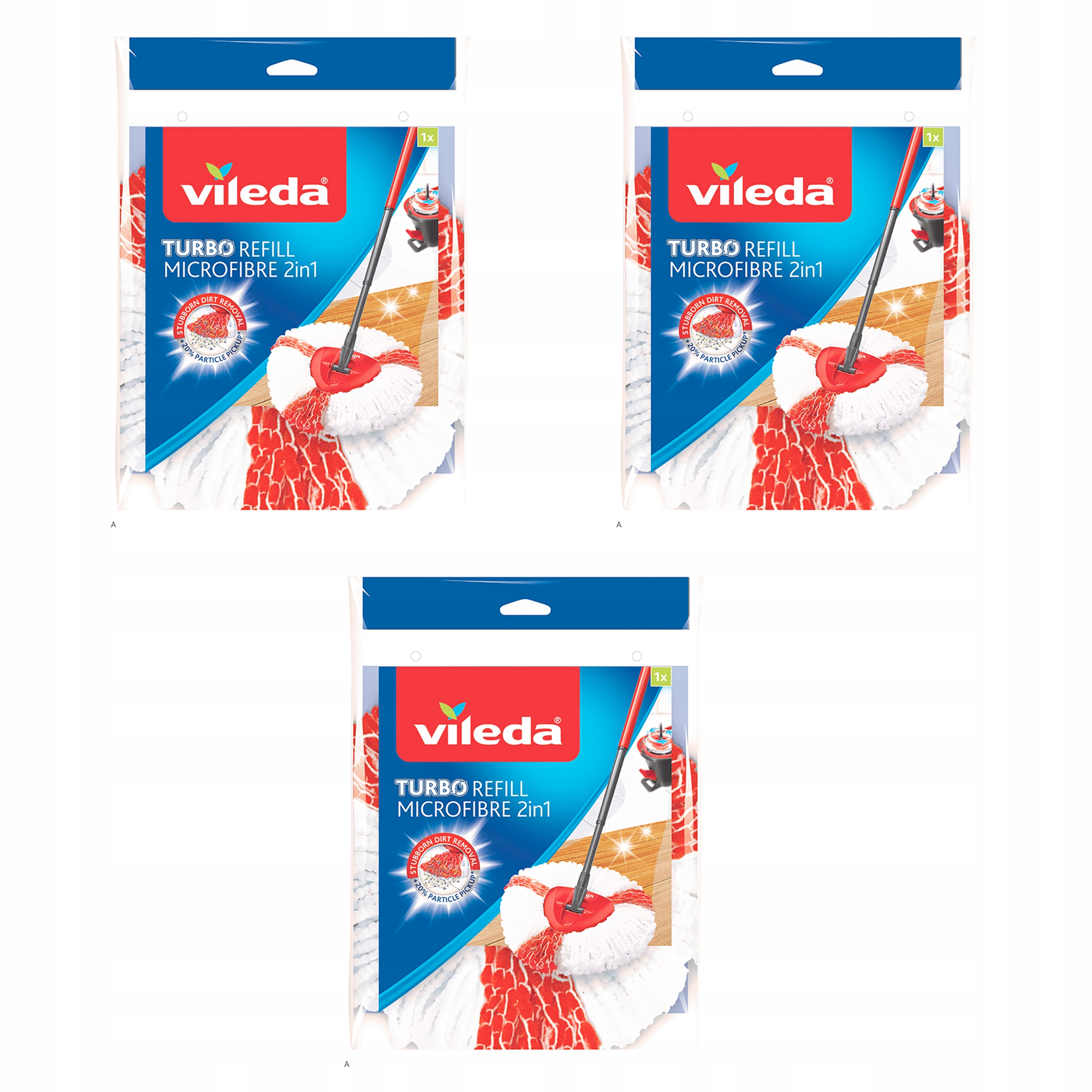 

Vileda 3x Wkład Mop Easy Wring Clean Turbo 2W1