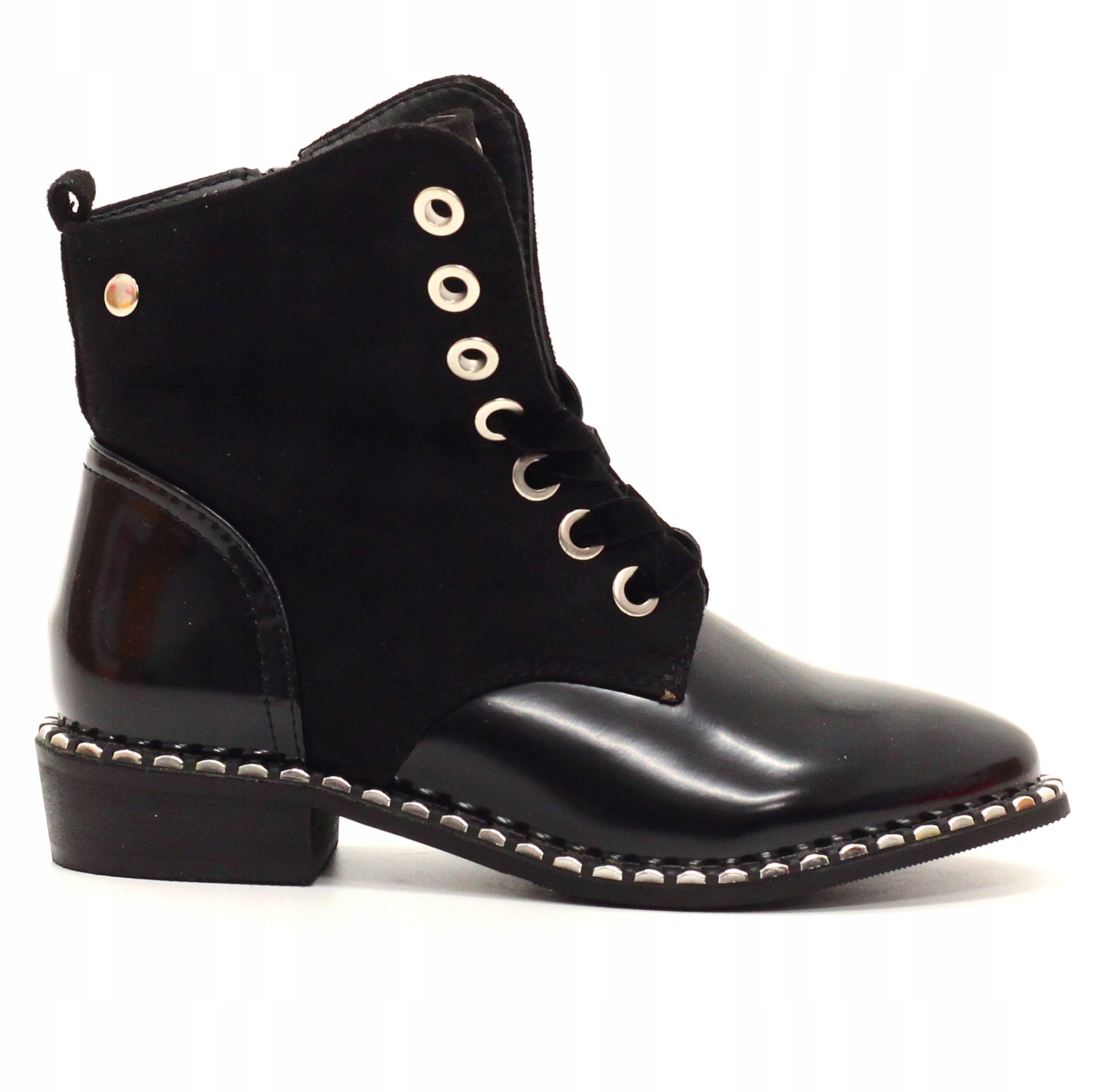 BOTKI DZIECIĘCE CZARNE NA SUWAK GLANY Marka Inna marka