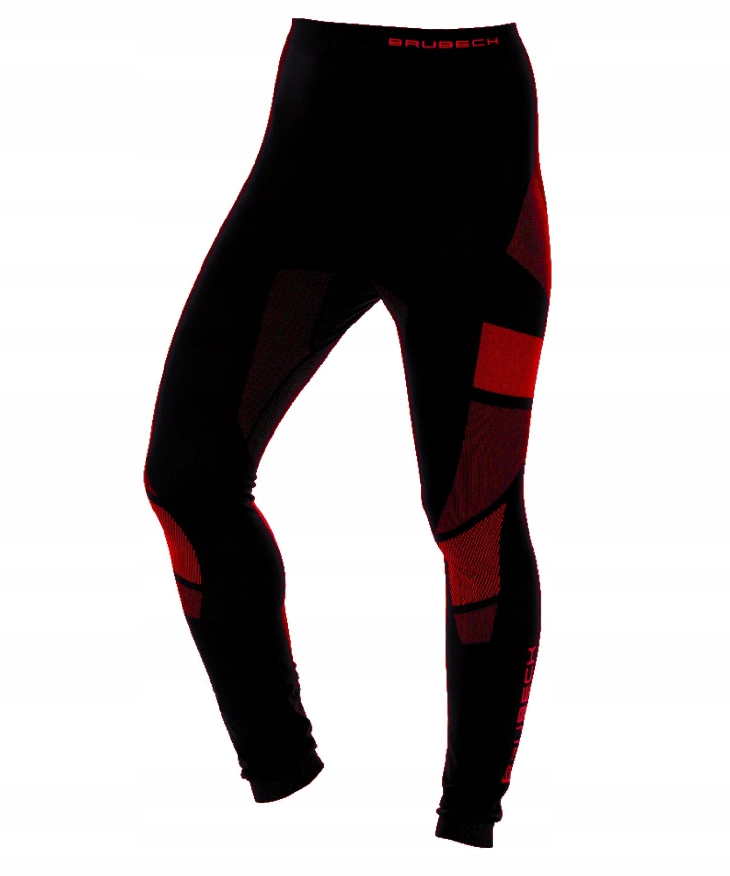 Termoaktywne damskie legginsy z długą nogawką DRYBrubeck czarny/czerwony XL