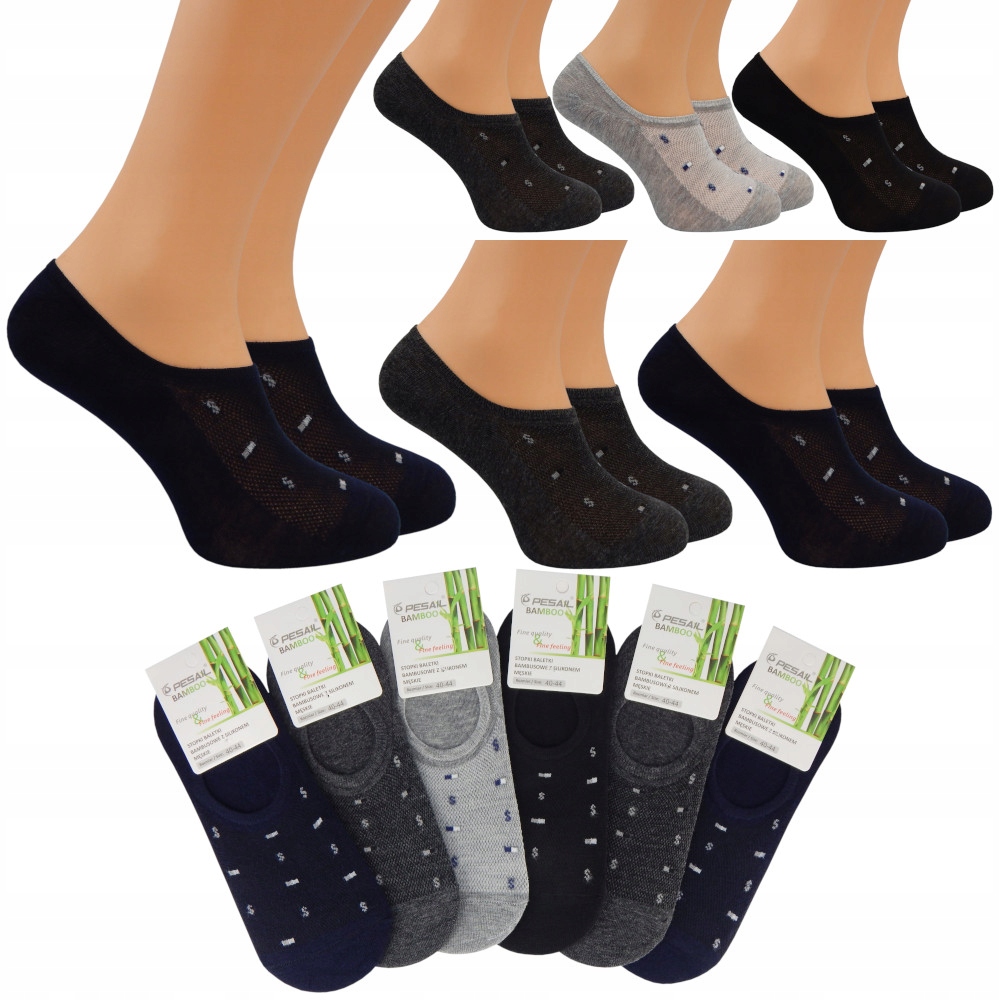 

6 X Skarpetki Stopki Mokasyny Męskie Bambusowe