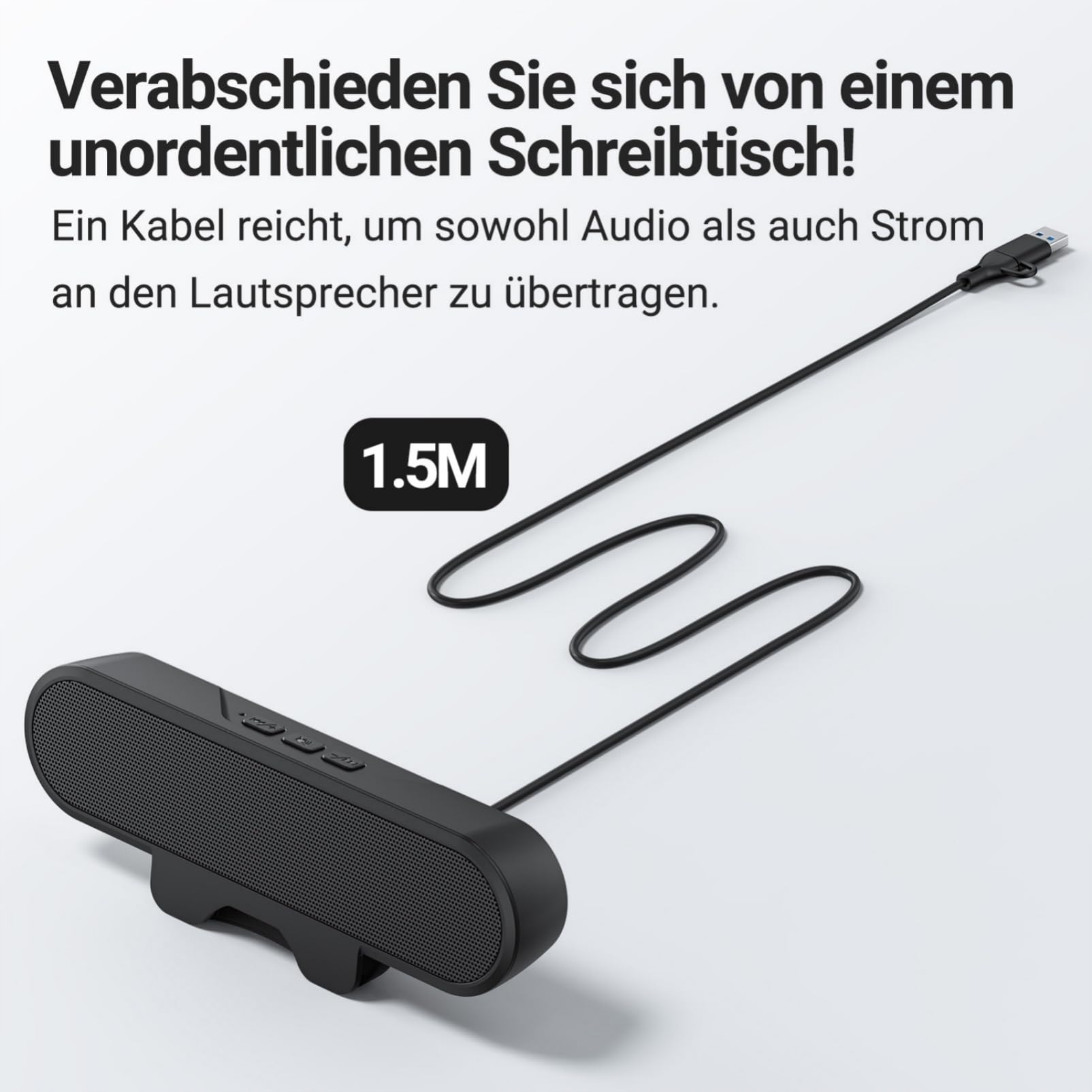 INWA Głośniki PC USB Do Monitora 10W HD Stereo Dla Laptopa i Telefonu — miniatura 6