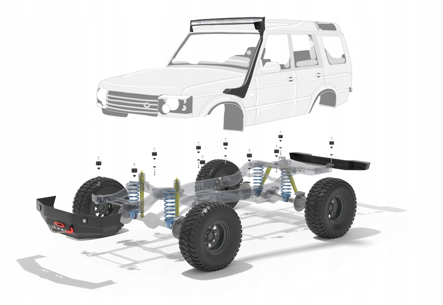 Land Rover Discovery II Body Lift 25mm Lift 1 cal śruby 10.9 ZL590 EAN (GTIN) 5905982000992