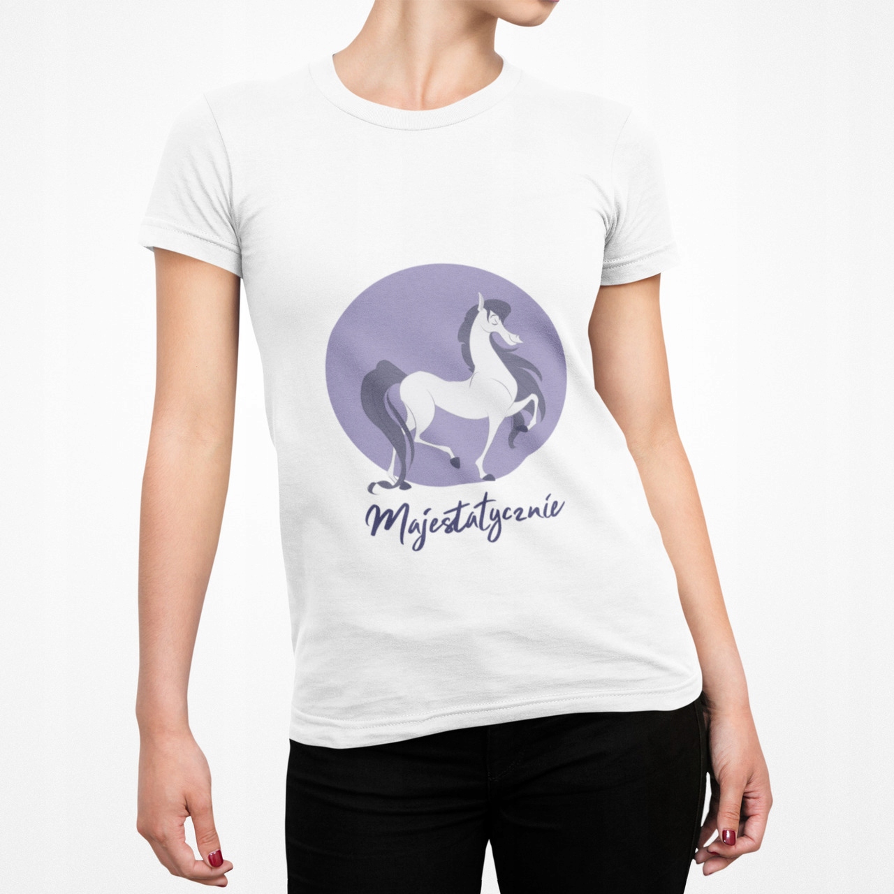 

T-shirt Koszulka L Z Konikiem Własny Tekst Koń