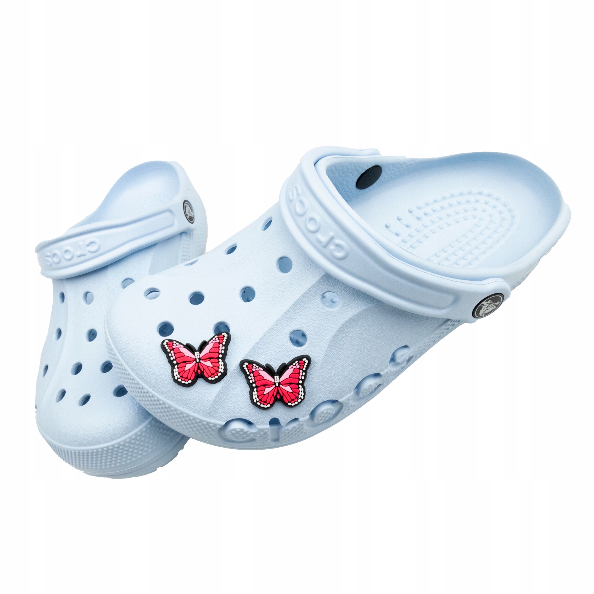 

Zestaw 2 szt Przypinki do Crocs Motylki różowe