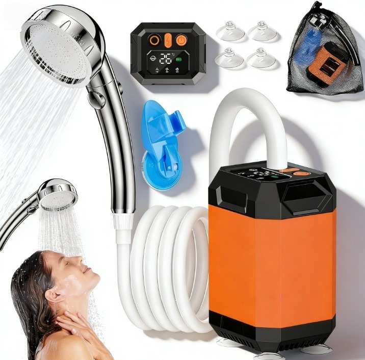 Přenosná Kempingová Sprcha S Dezinfekcí, Vodní Filtr 5400MAH, 3 Režimy Provozu