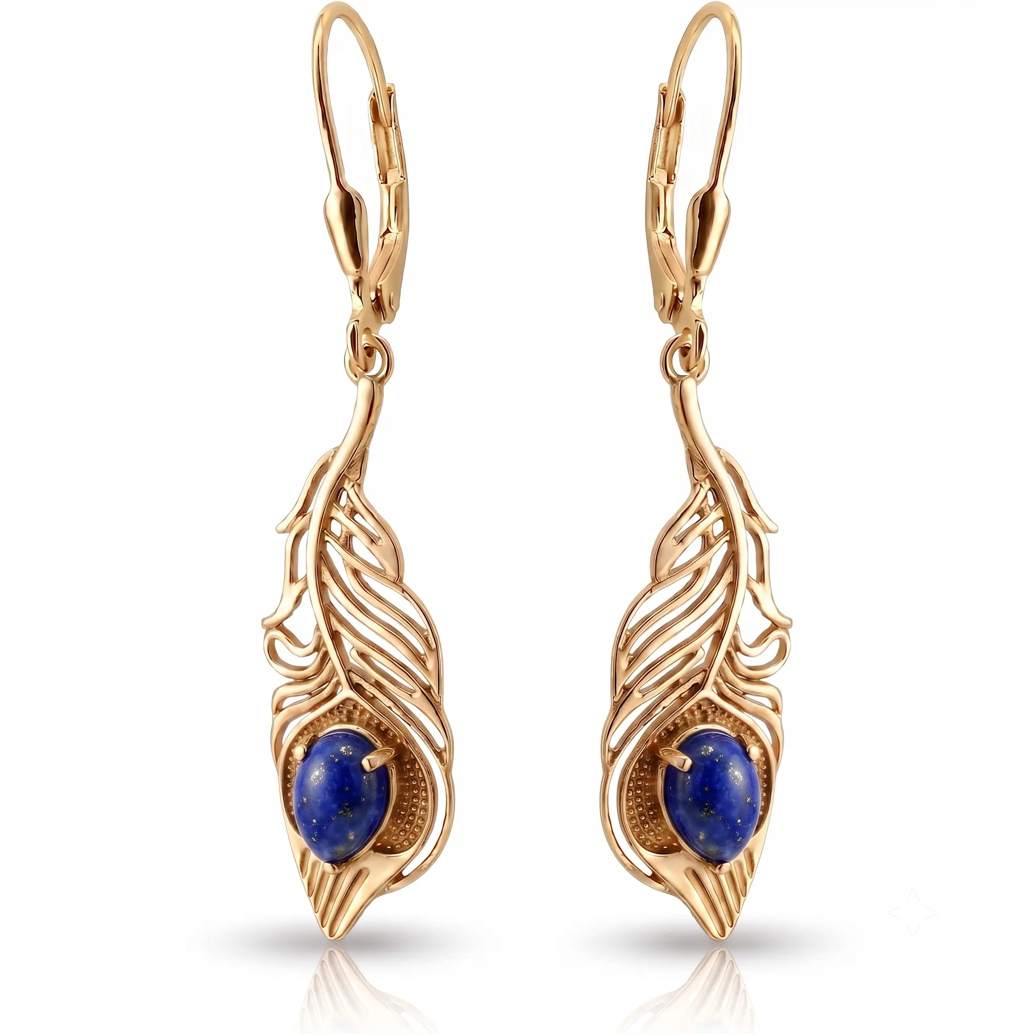 Náušnice lapis lazuli přírodní kámen šperky stříbro pozlacené 925