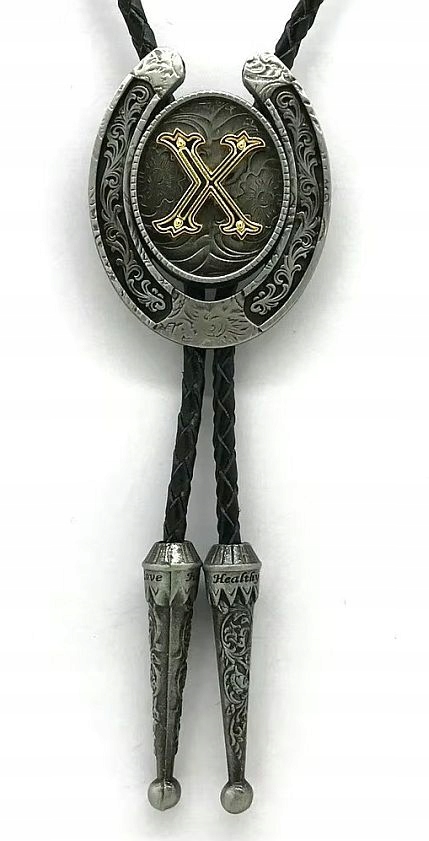 Kravata western bolo podkova iniciál jméno písmeno X xymena x man