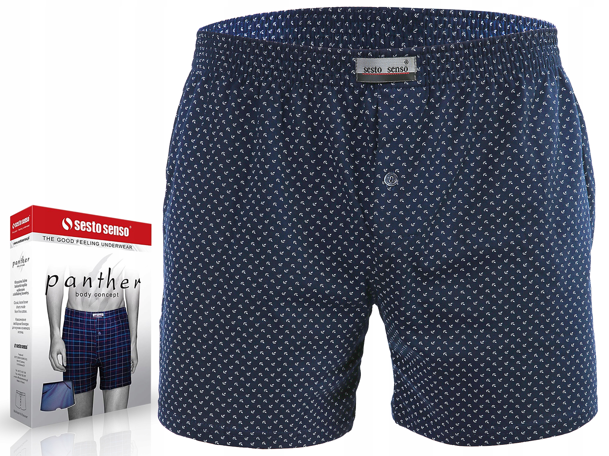 

Luźne Bokserki Sesto Senso Panther Wzór 5, XL