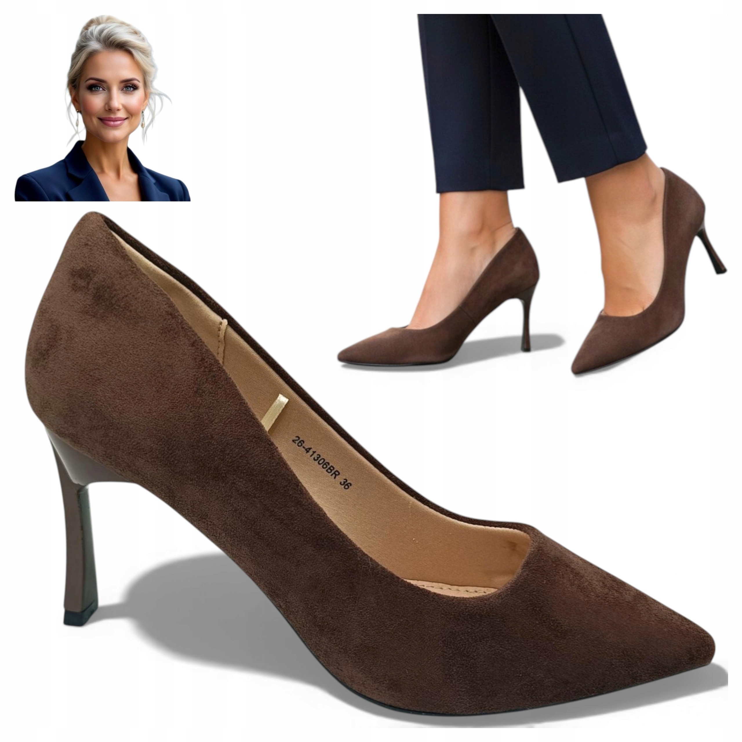 37 Dámské kozačky Boty na podpatku Hnědé Letní Potocki