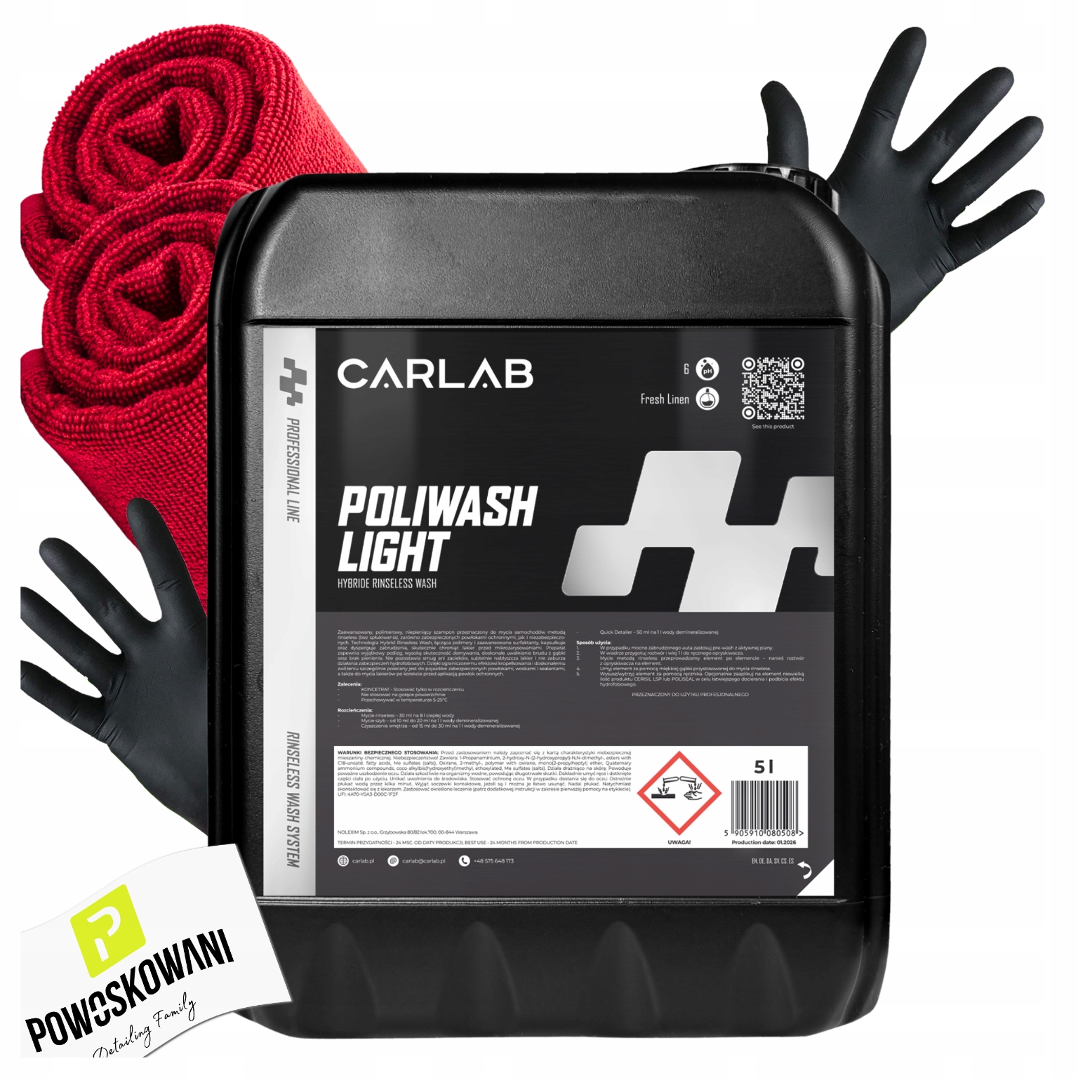 Carlab Pro Poliwash Light 5L Szampon Samochodowy Bez Spłukiwania No Rinse
