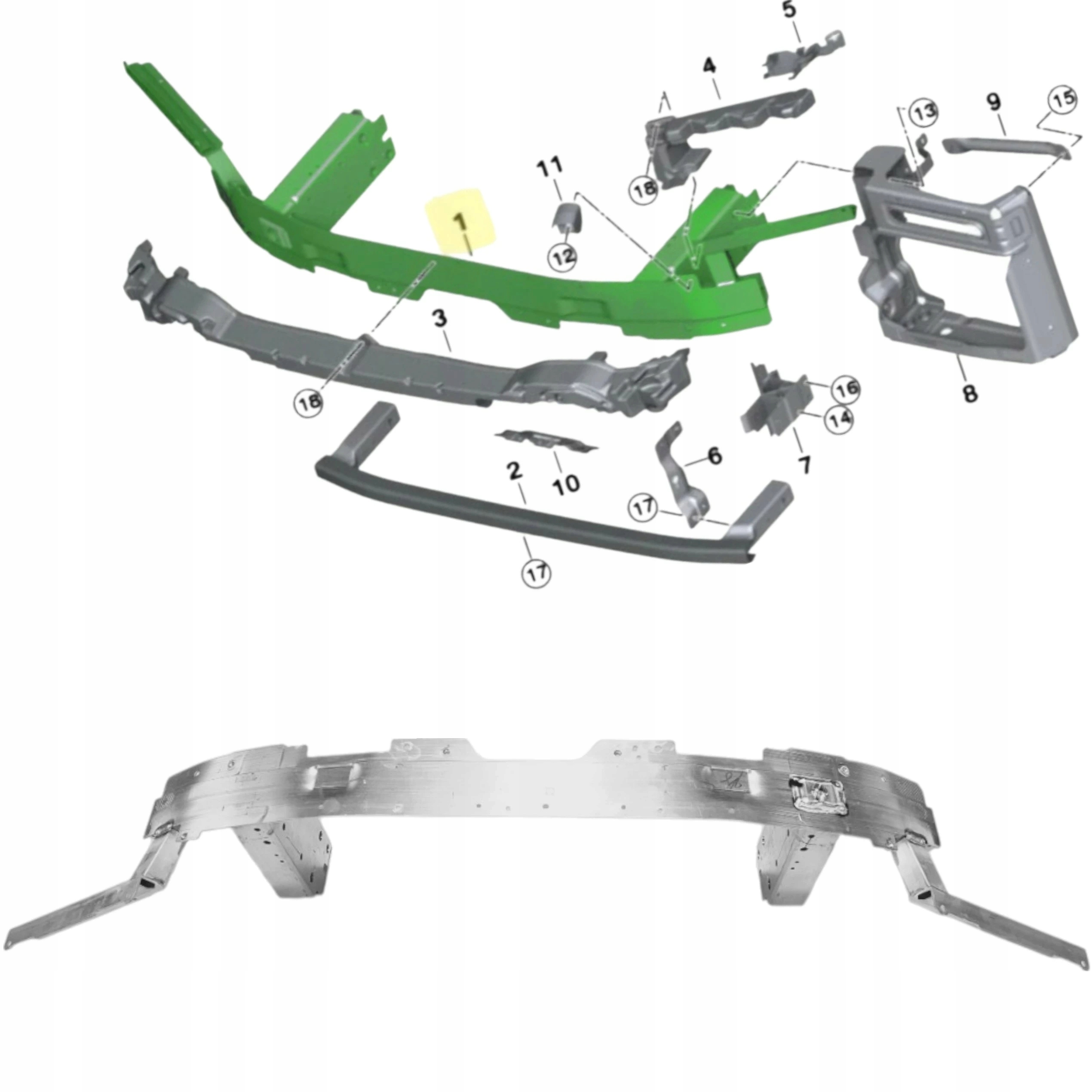 Belka nárazníku zesílení přední části Bmw X5 X6 G05 G06 51117421599