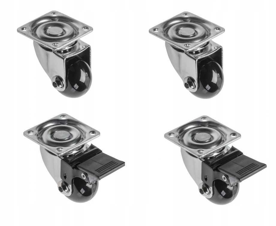 

Zestaw kółek meblowych Gtv Brazylia 35mm czarne