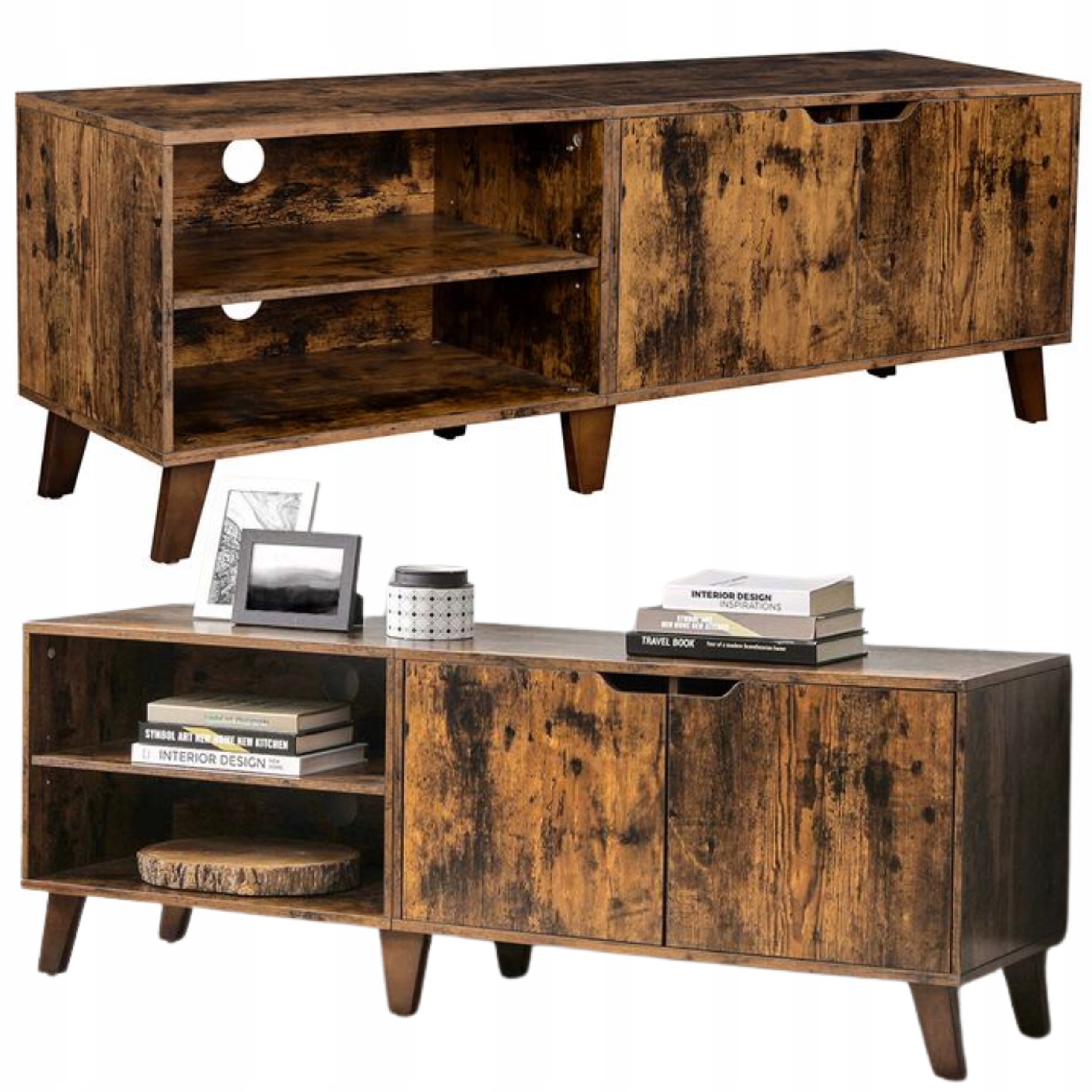 Stojaca skrinka pod televízor Rtv 140 cm Komoda Polička na nôžky do obývačky