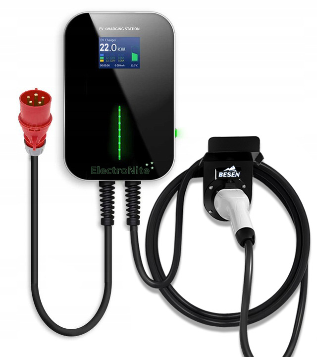 Ładowarka, Wallbox BESEN Green 22kW, Wifi + wieszak PRO Liczba gniazd 1