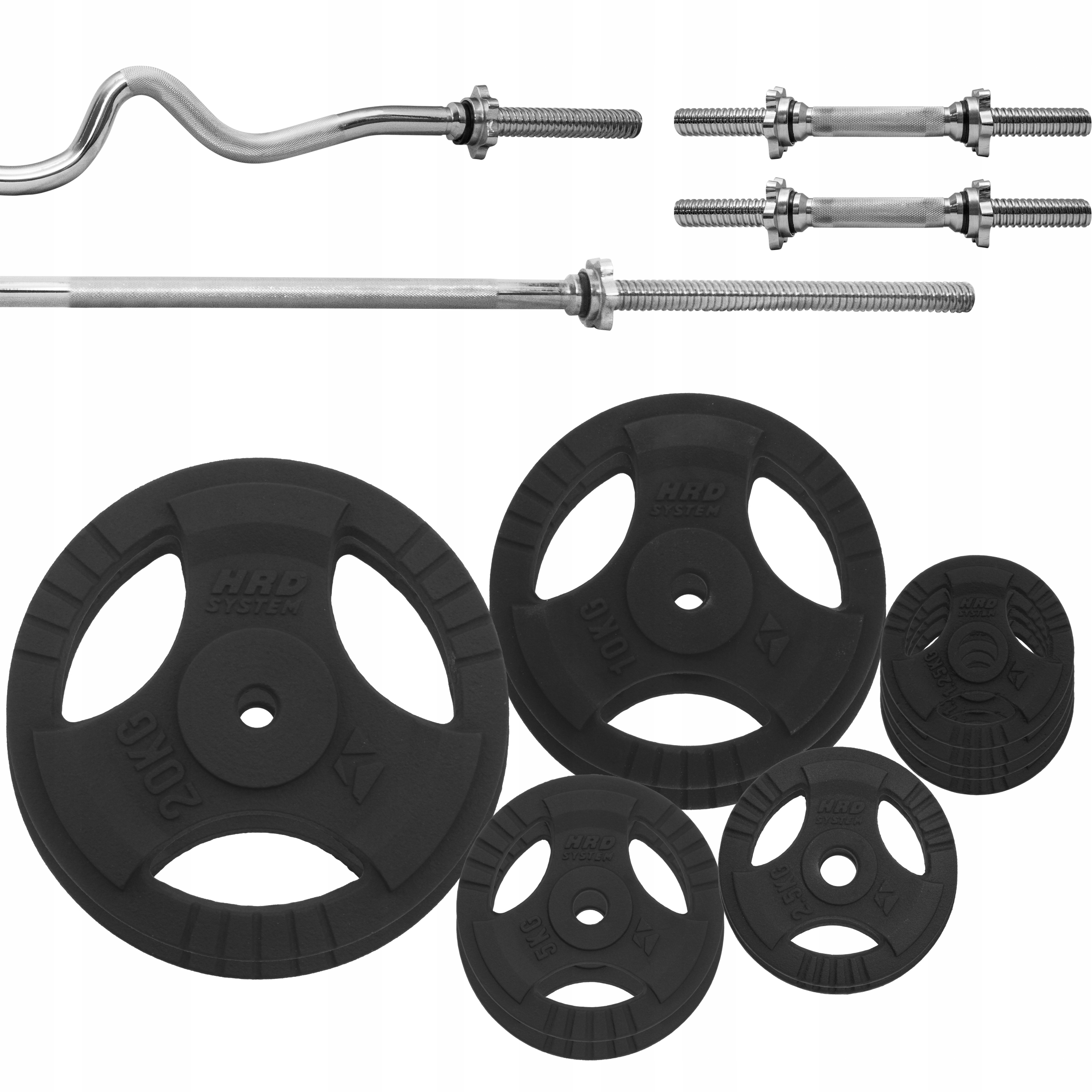 

Zestaw 80 kg obciążenie żeliwne 29mm + 4x Gryf