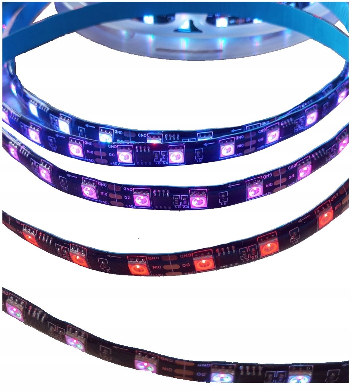 Taśma Led Rgb 5050 WS2811 Magic 60 led/m IP65 5m czarna