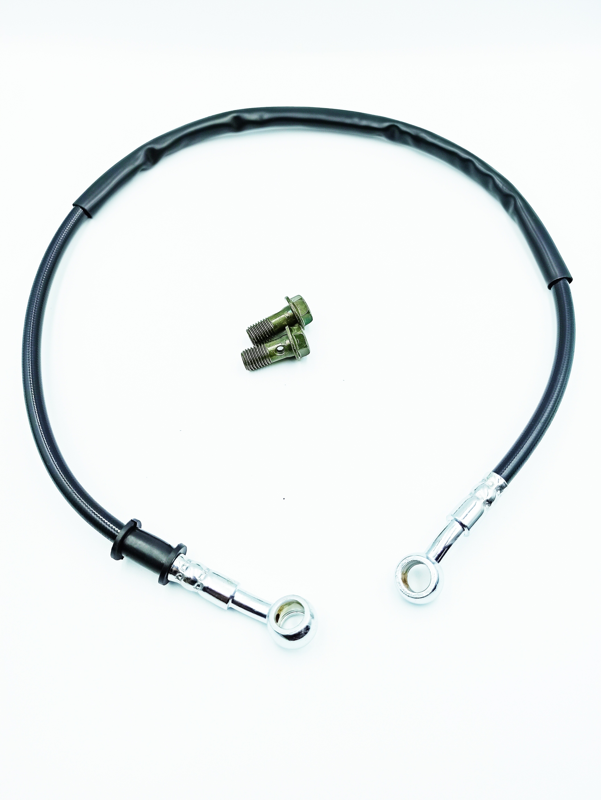 PRZEWÓD HAMULCOWY STALOWY OPLOT 66 CM CZARNY