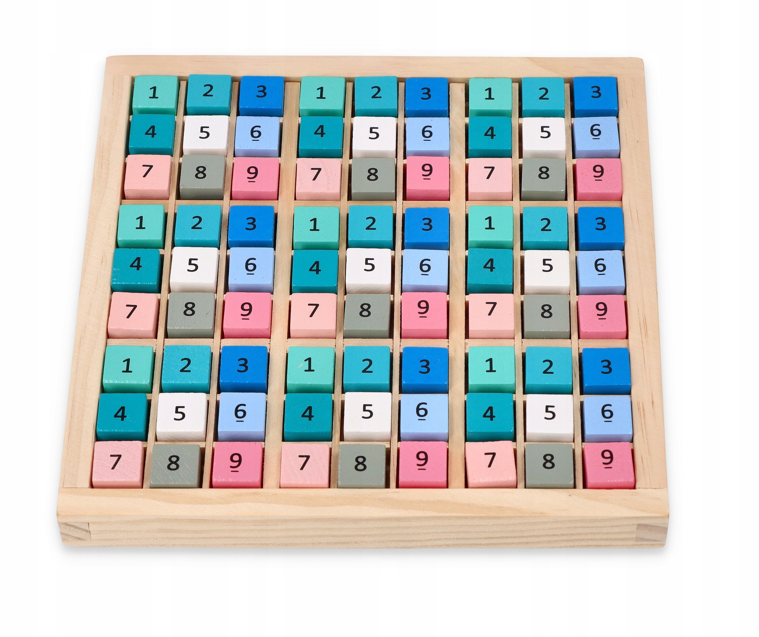 Sudoku-Holzspiel für Kinder ab 3 Jahren - Spielbrett 18x18 cm, Spielfiguren 1,5 x 1,5 cm - Puzzle-Brett - Brettspiel mit Steinen - Lernspielzeug - Geschenk für kleine Kinder — 7