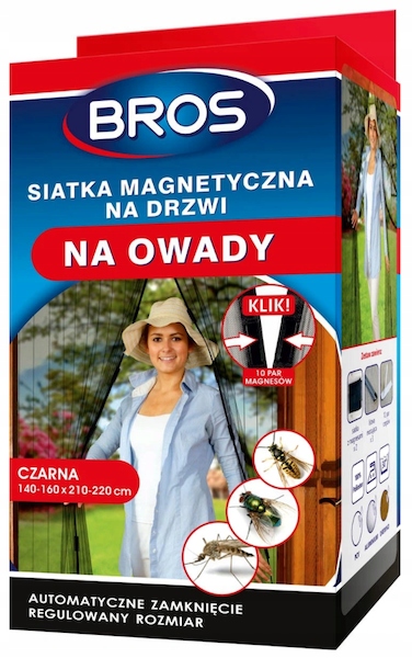 

Bros Moskitiera Magnetyczna siatka na drzwi Czarna