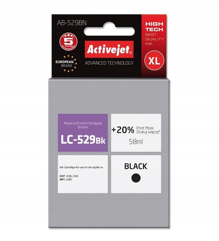

Tusz do Brother LC529 Dcp J100 J105 Mfc J200 XL