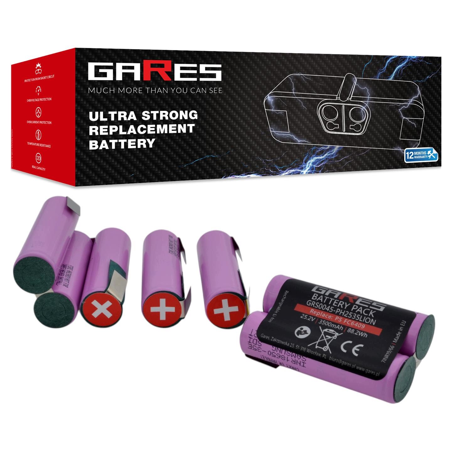 Akumulátor Baterie pro Philips PowerPro FC6409 FC6408 FC6171 25,2V 3,5Ah