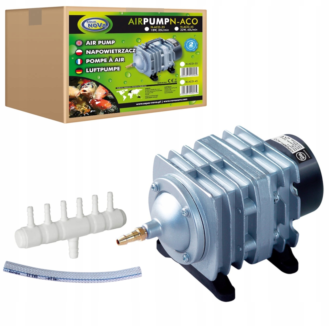 pompa napowietrzacz N-ACO-35 do oczka wodnego stawu 18W 2100l/h Aqua Nova