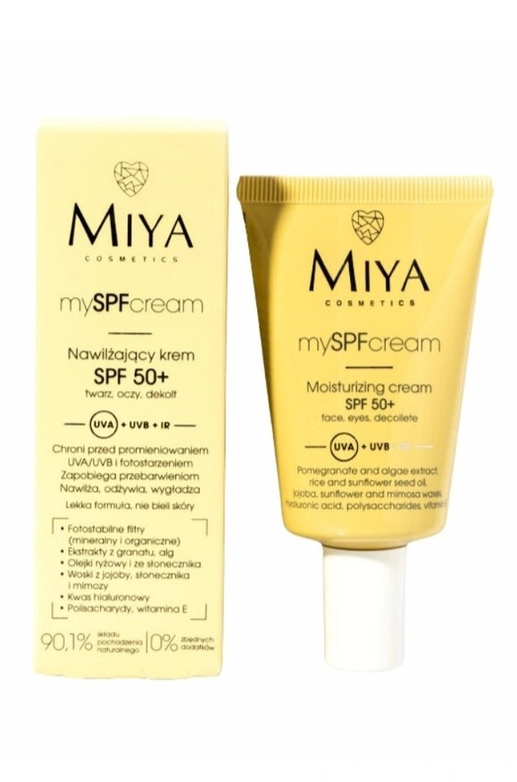 Miya Cosmetics Hydratační krém Spf 50+ na obličej/oči/dekolt 40 ml