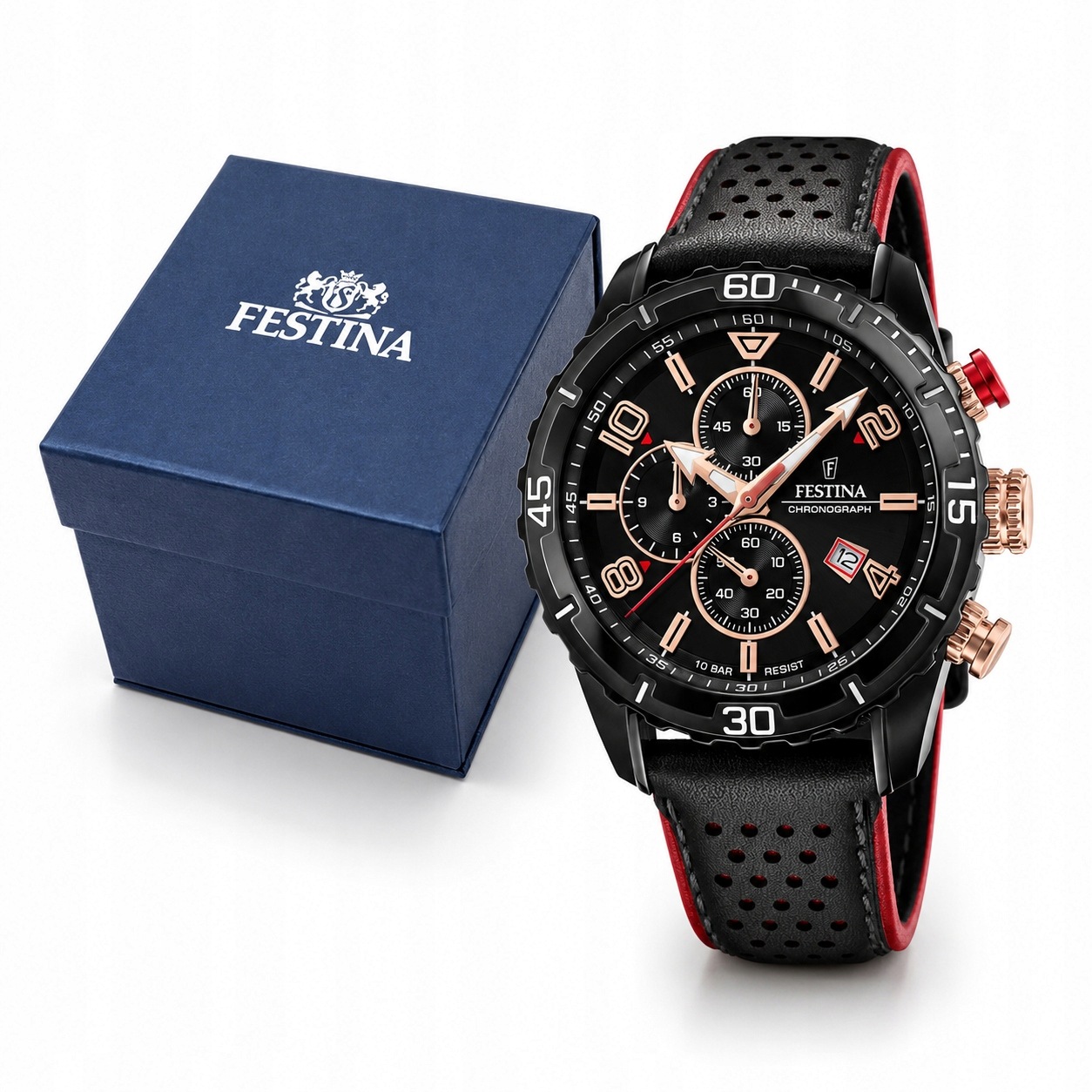 Pánské Hodinky Festina Timeless Chronograph F20519-4 Sport Na Pásku Na Kolo