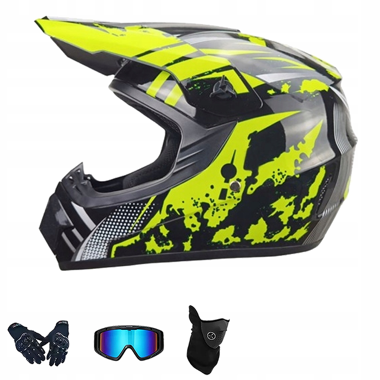 Helma Na Elektrickou Koloběžku Cross Enduro Quad Bmx Helma Brýle Rukavice M
