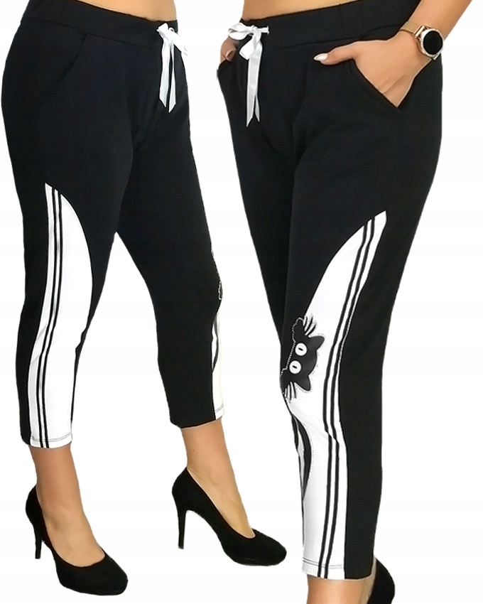 

Modne Spodnie Bawełniane Legginsy 7/8 44 / 2XL