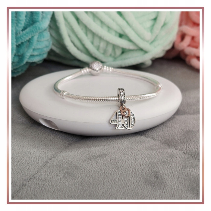 CHARMS 40 URODZINY ZAWIESZKA srebro S925 ROCZNICA ZAWIESZKA PREZENT Marka A.R. Silver