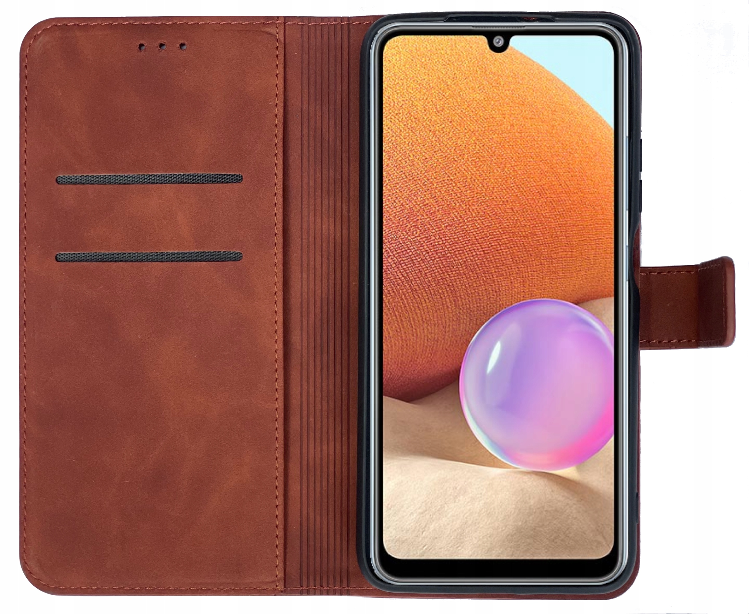 

Etui Z Klapką Skórzane Do Samsung A32 4G Szkło