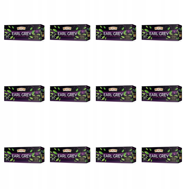 Čaj Big-Active Earl Grey Pure Ceylon 25 sáčků X12