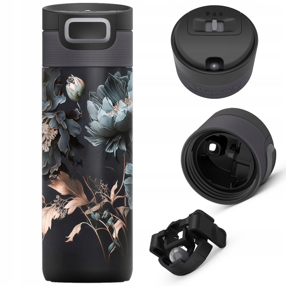 Termohrnek Kambukka 500 ml na kávu, cestovní do auta Etna Dark Flowers