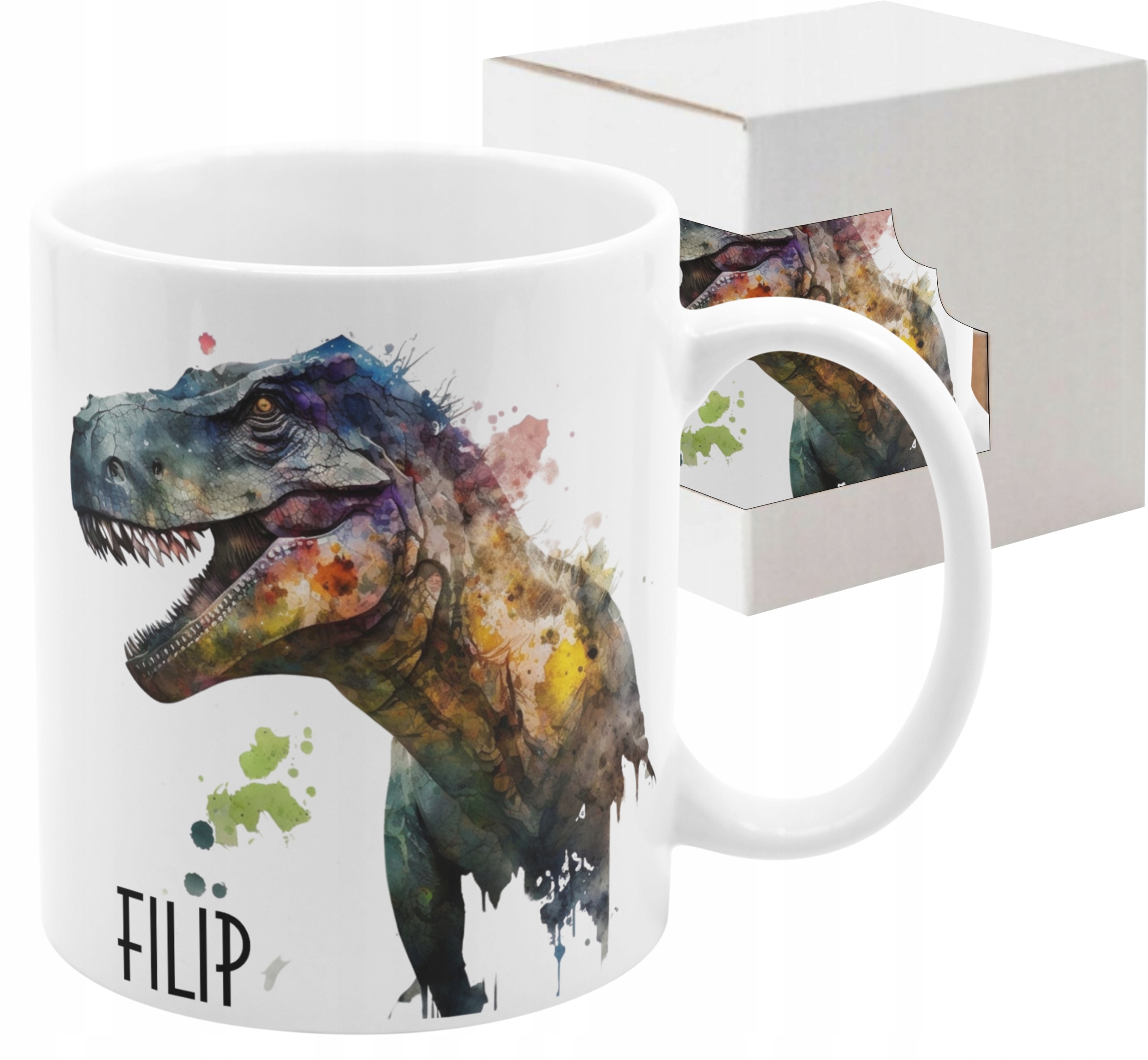 

Kubek Dinozaur T-rex Tyranozaur Z Imieniem
