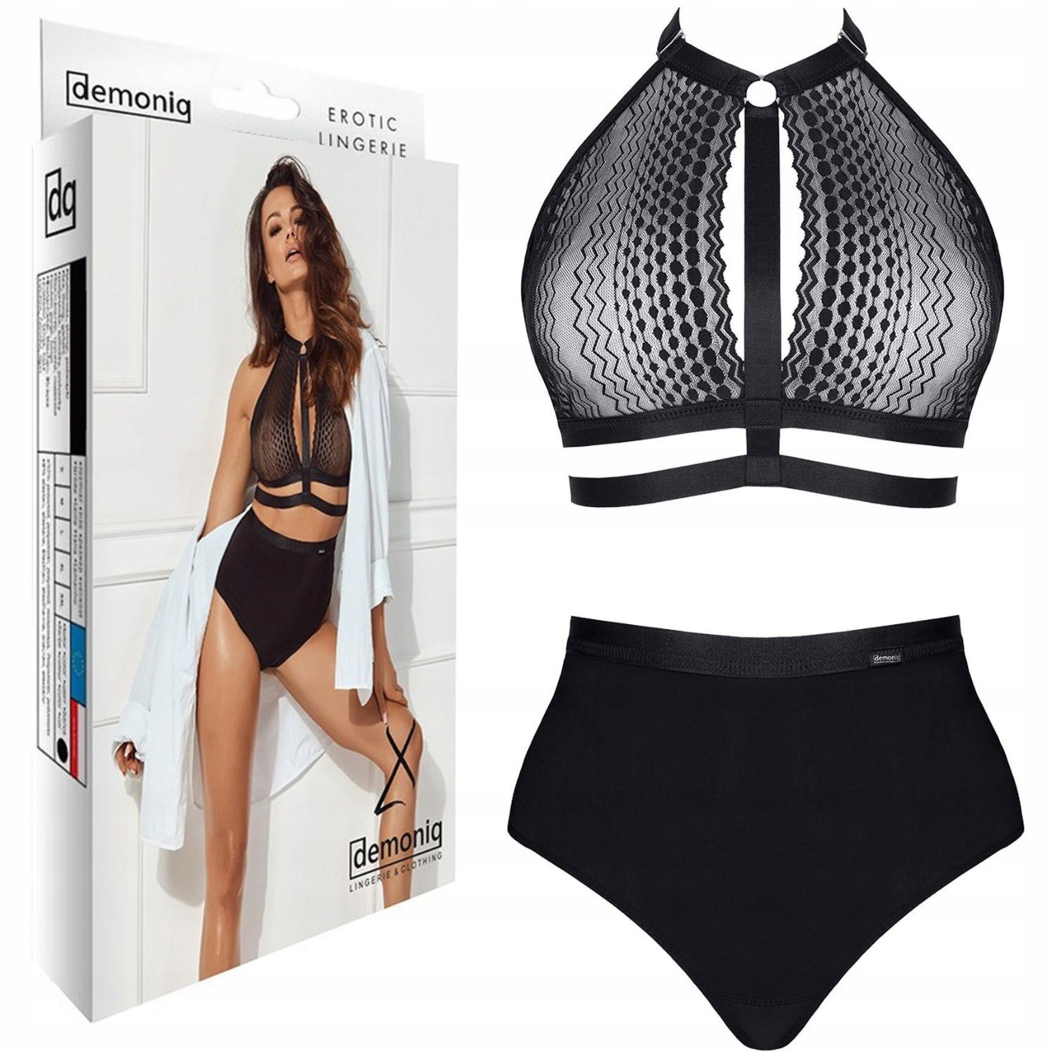 Sada spodního prádla a kalhotek PALOMA001 černá M Demoniq