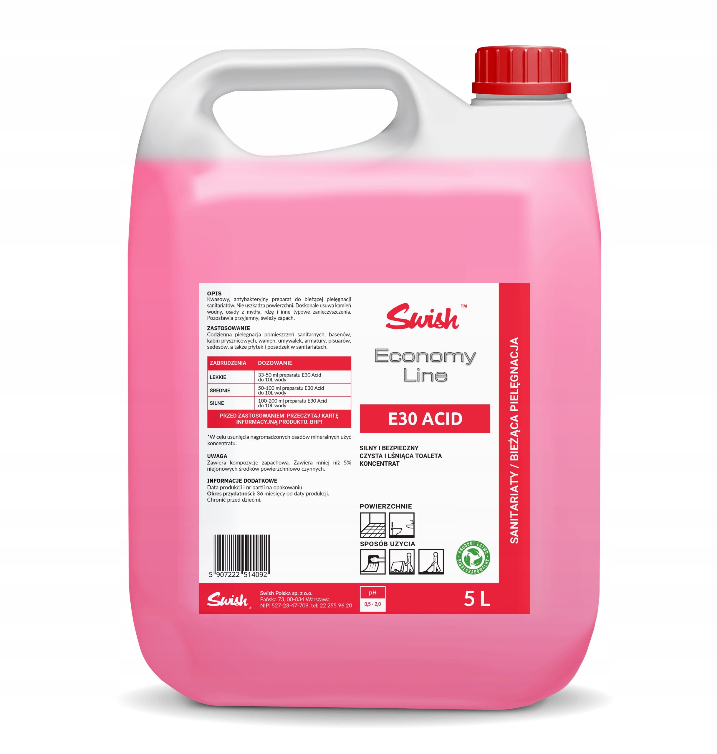

E30 płyn do mycia i doczyszczania sanitariatów 5L