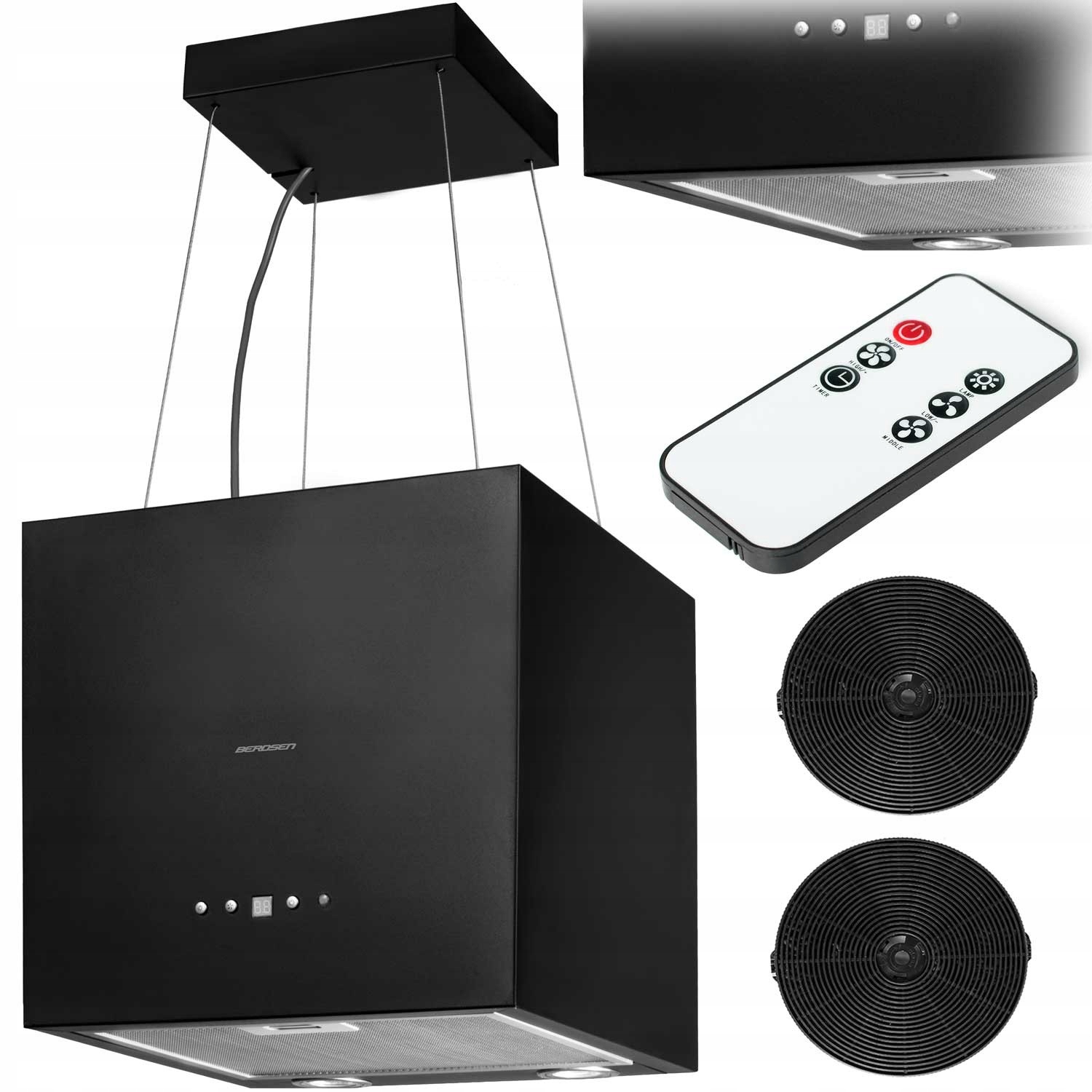 Ostrůvkový kuchyňský odsavač par Berdsen 40E 2 filtry