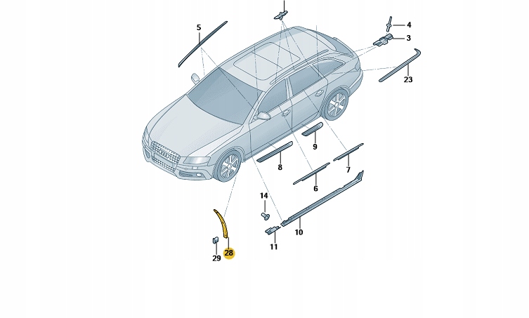 

Ochrona Lakieru Przód Audi A4 B8 8K0853824C Prawa