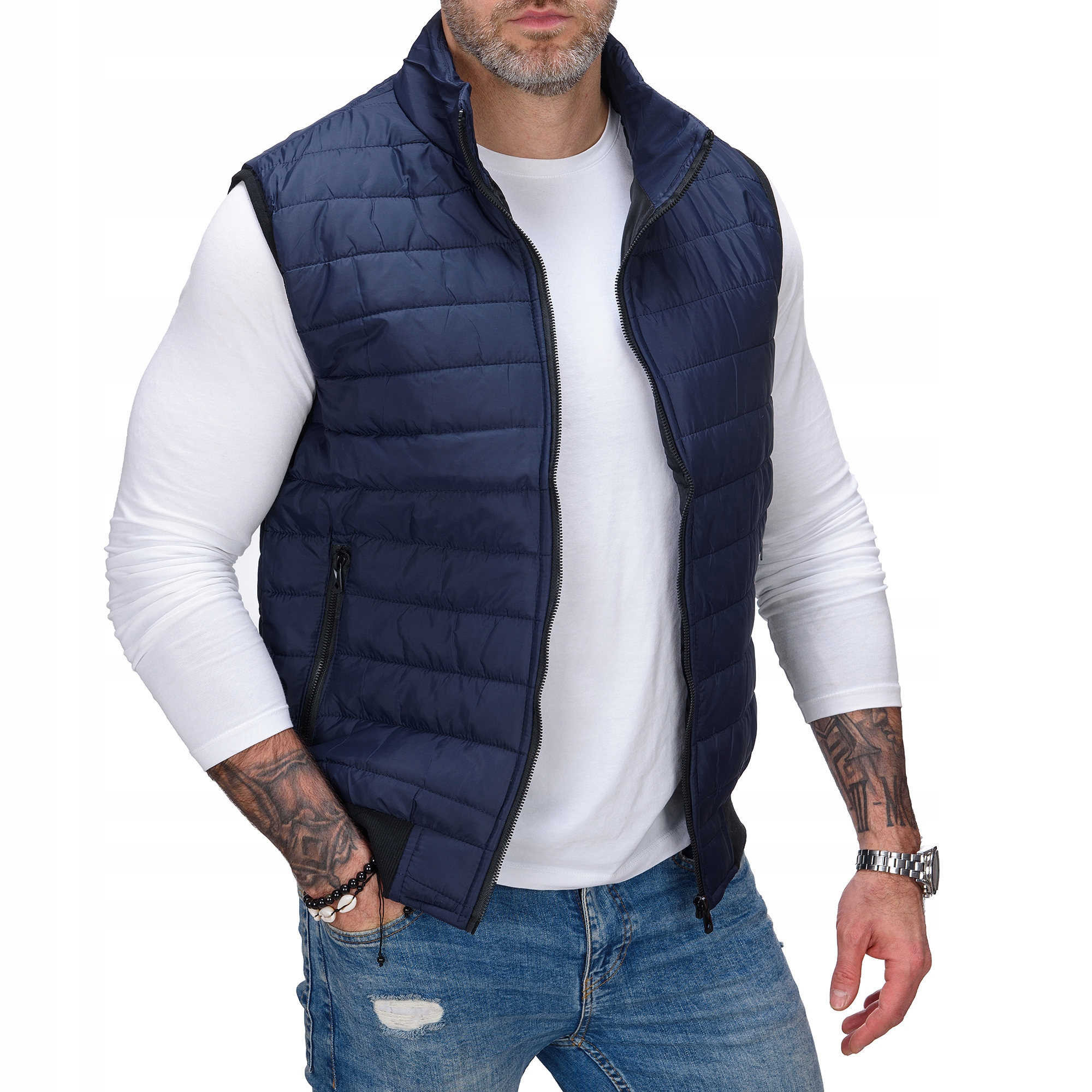 BZ77 r XXL MĘSKI BEZRĘKAWNIK PRZEJSCIOWY OCIEPLACZ Zapięcie zamek